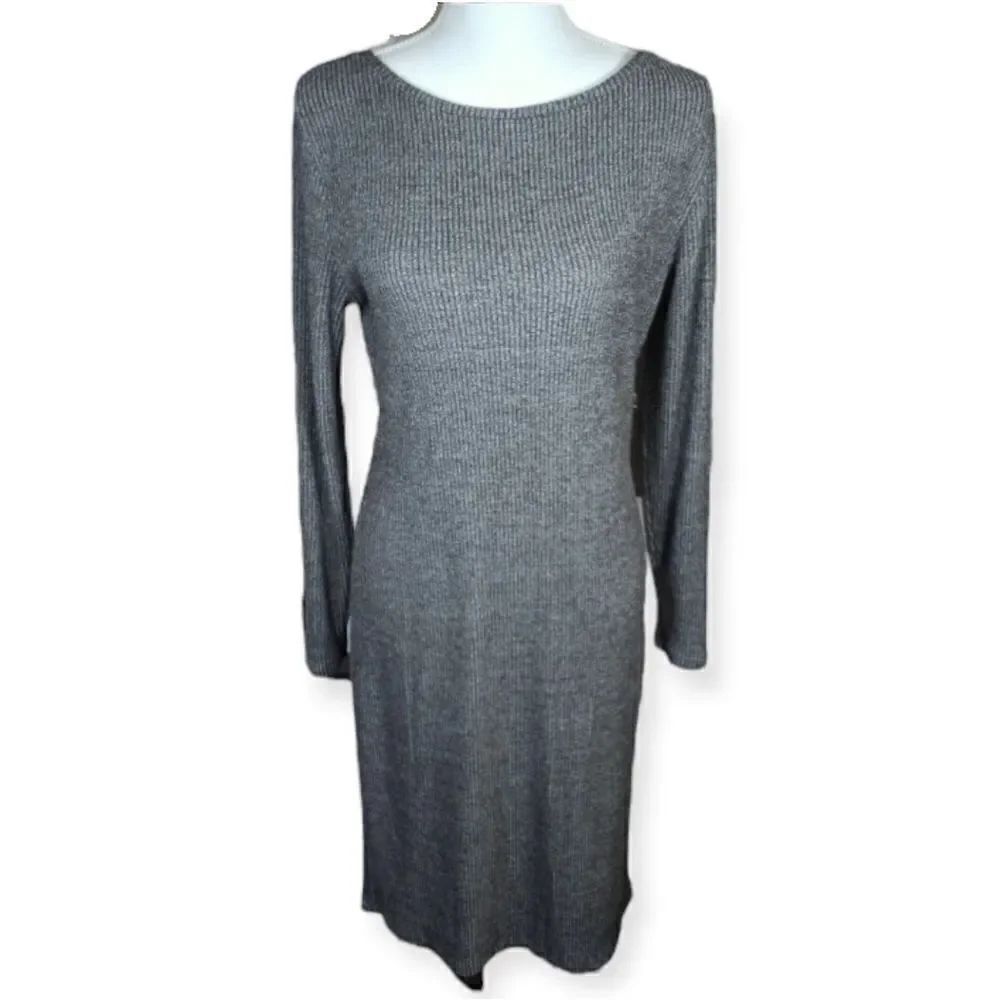 A NEW DAY GRAY MIDI DRESS SZ.L EUC